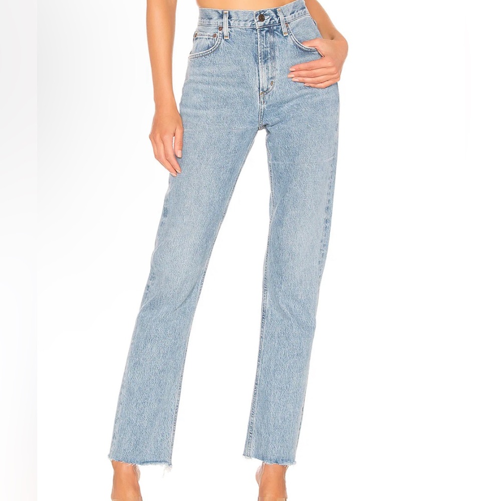 AGOLDE Cherie High Rise Straight Jeans in Merit.